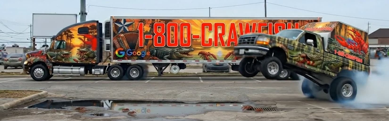 18 Wheeler Popping Wheelies